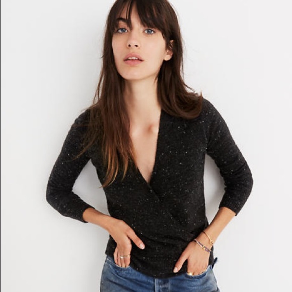 Madewell Donegal Wrap-Front Sweater